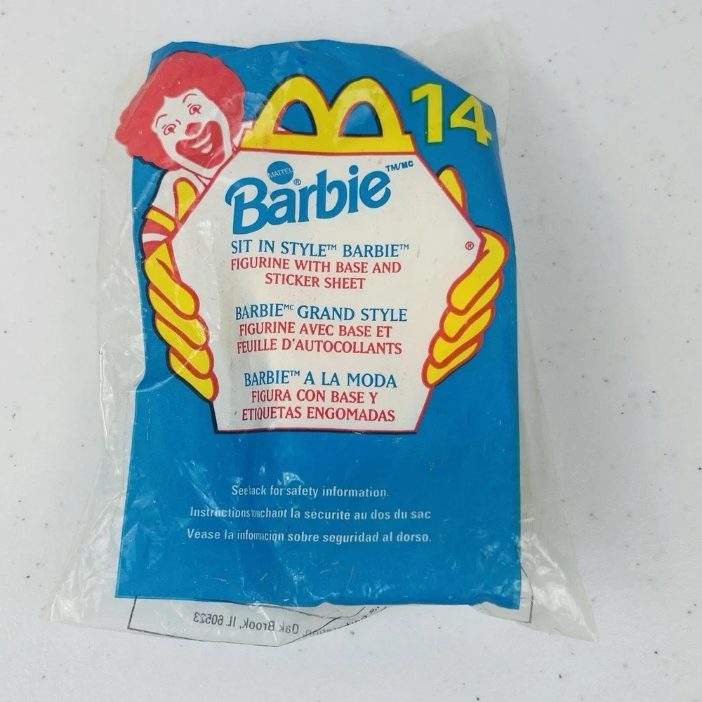 New McDonalds Happy Meal Toy‎ Sit In Style Barbie Doll Figurine  1999 Sealed VTG